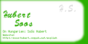 hubert soos business card